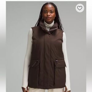 NWT Lululemon StretchSeal Waterproof Down-Fill Vest in Espresso Brown sz 6